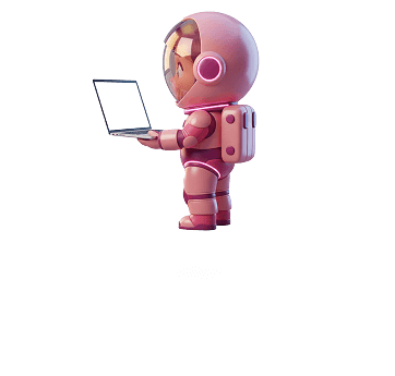 Character with laptop